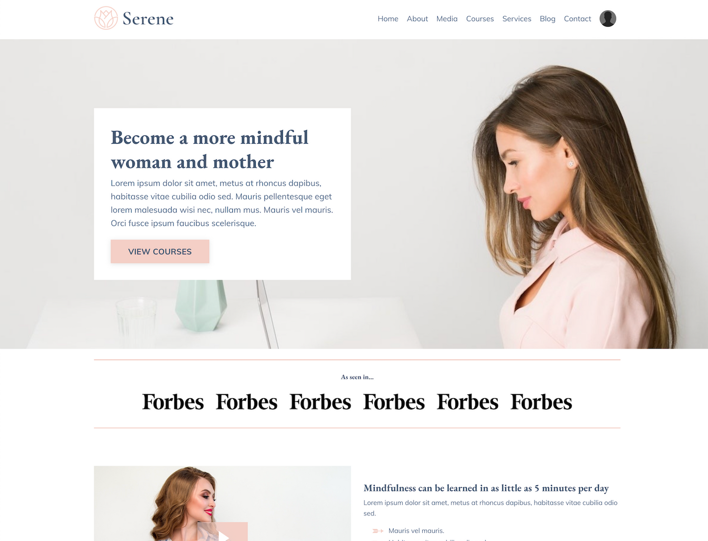 Serene Website Theme (20 Pages)