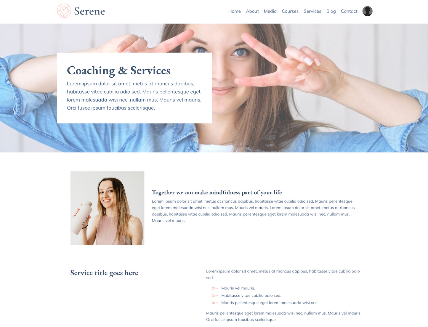 Serene Website Theme (20 Pages)