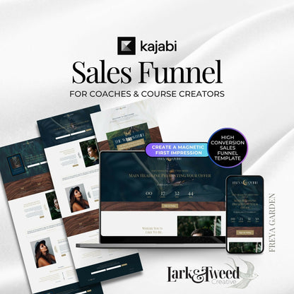 Freya GARDEN - Freebie & Course Sales Funnel Bundle 6 Pages