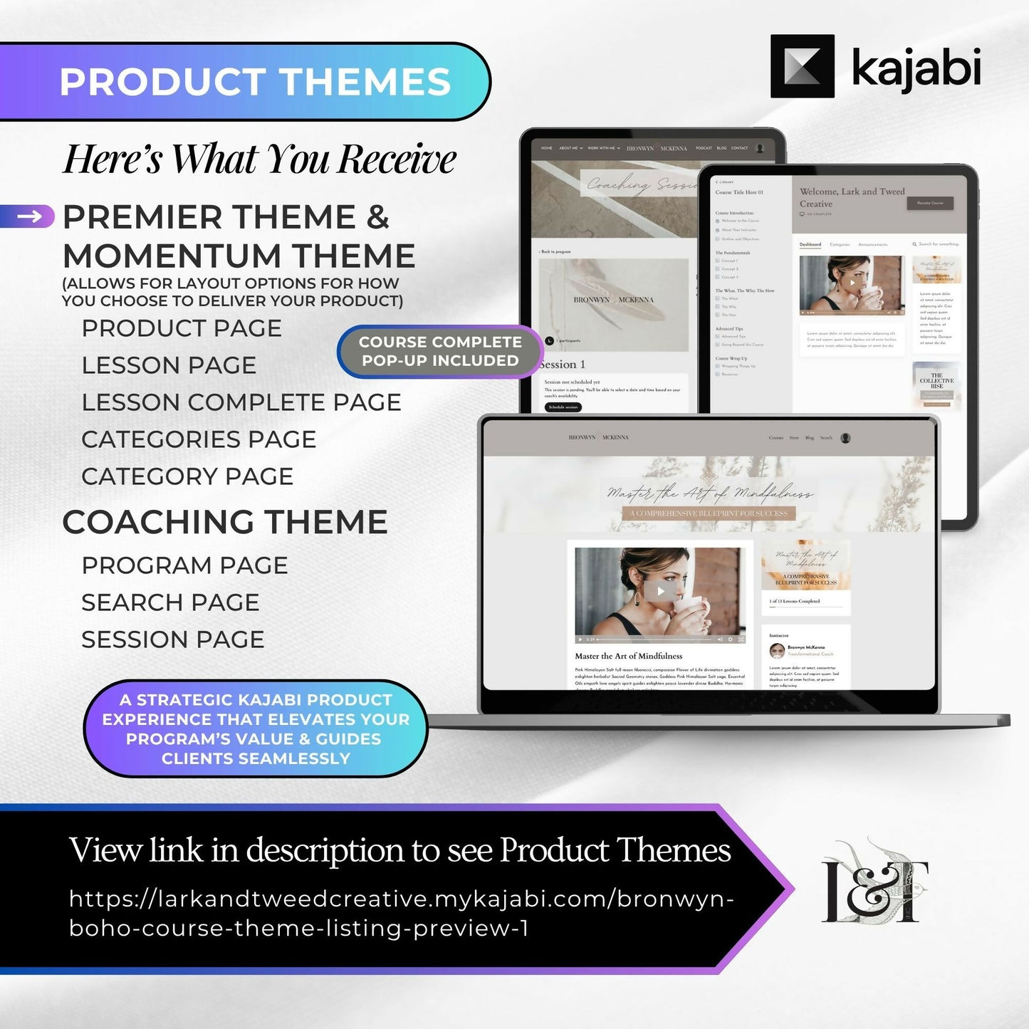 Bronwyn BOHO - Website 20+ Pages, Sales Funnel, Link in Bio, Course & Coaching Theme, Checkout Page Bundle