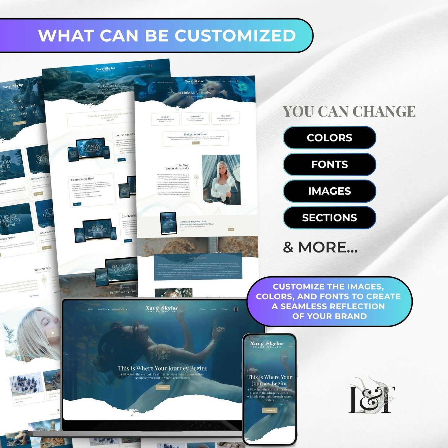 Navy WATER PORTAL - Website 20+ Pages - Sales Funnel 6 Pages - Checkout Page