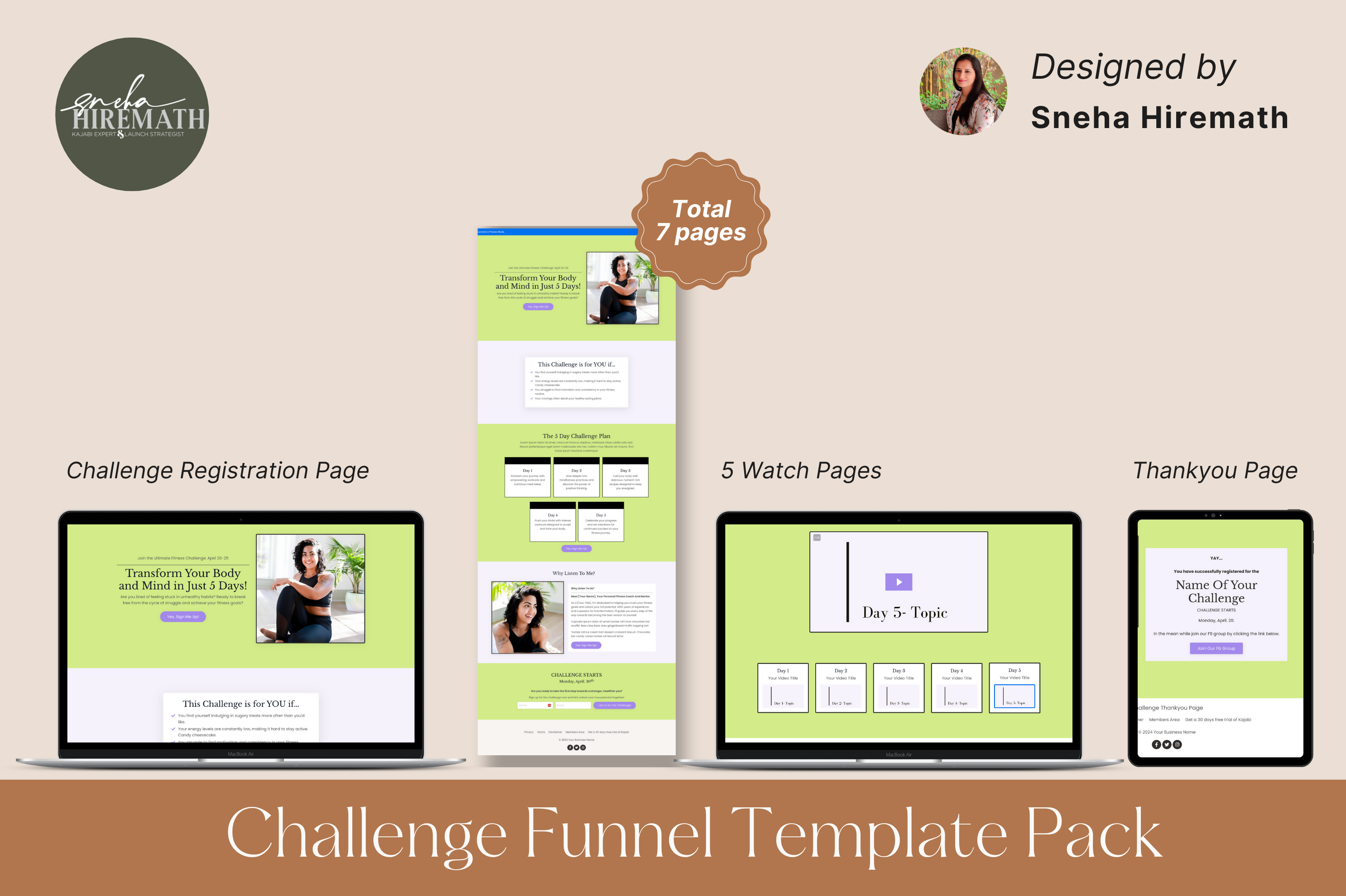 Challenge Funnel Template Pack Kajabi Templates