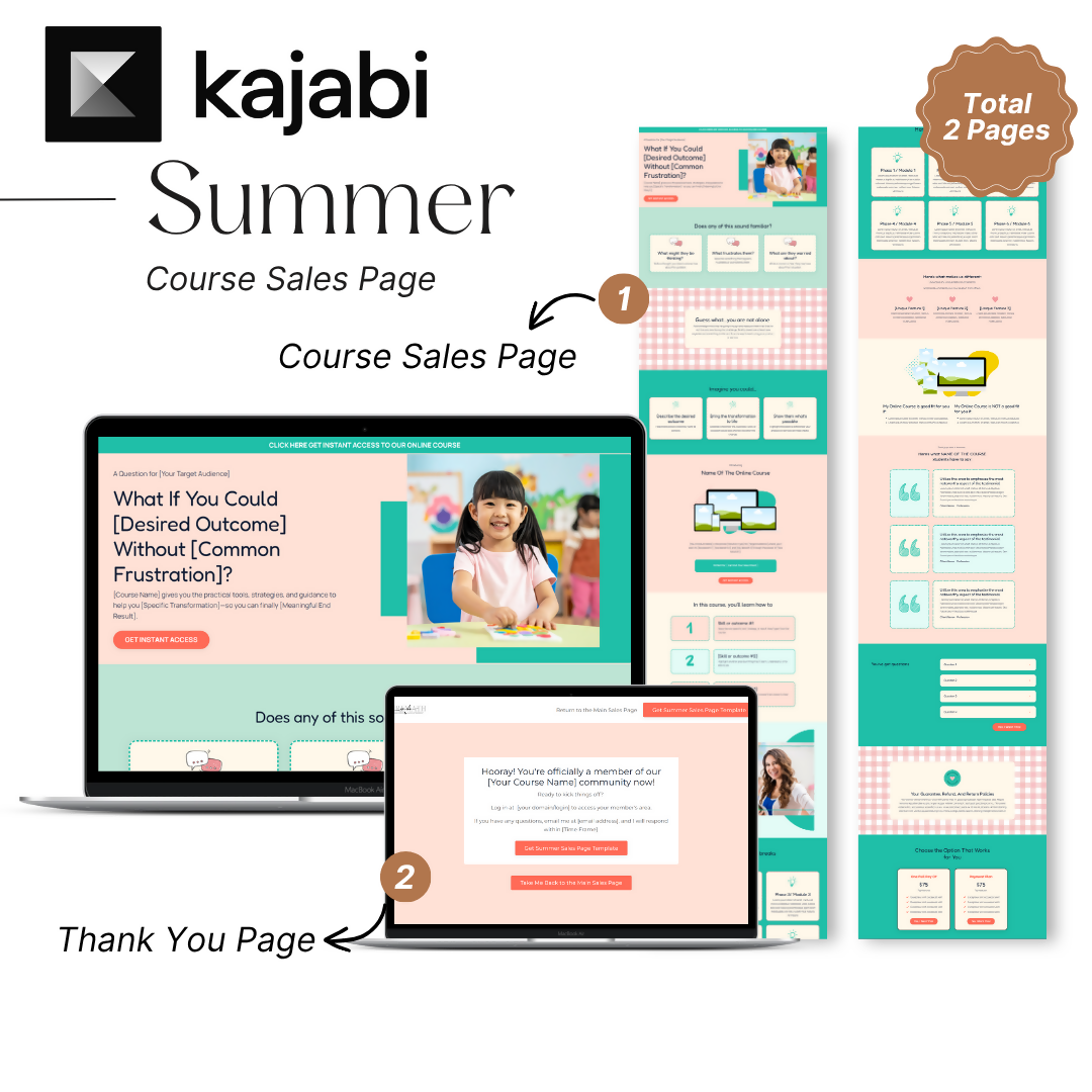 Summer Kajabi Sales Page Template