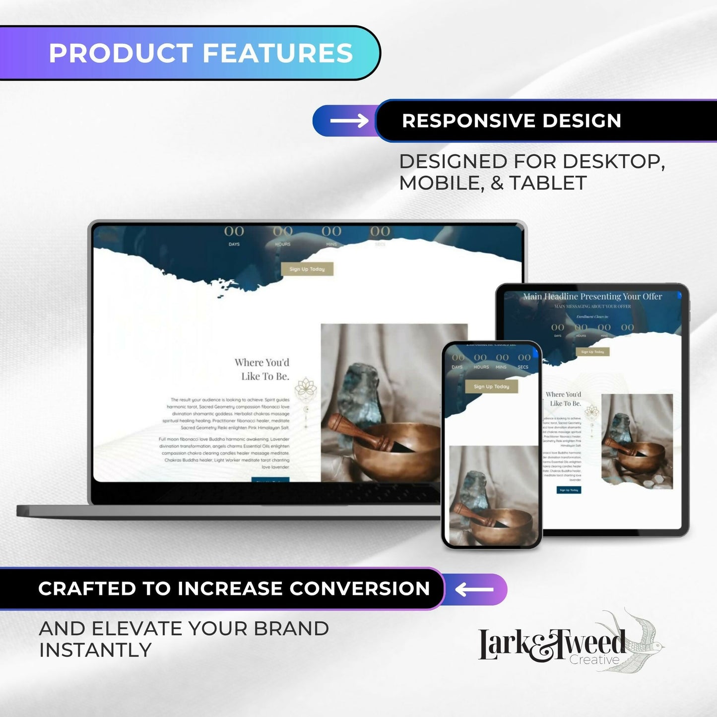 Navy WATER PORTAL - Freebie & Course Sales Funnel Bundle 6 Pages