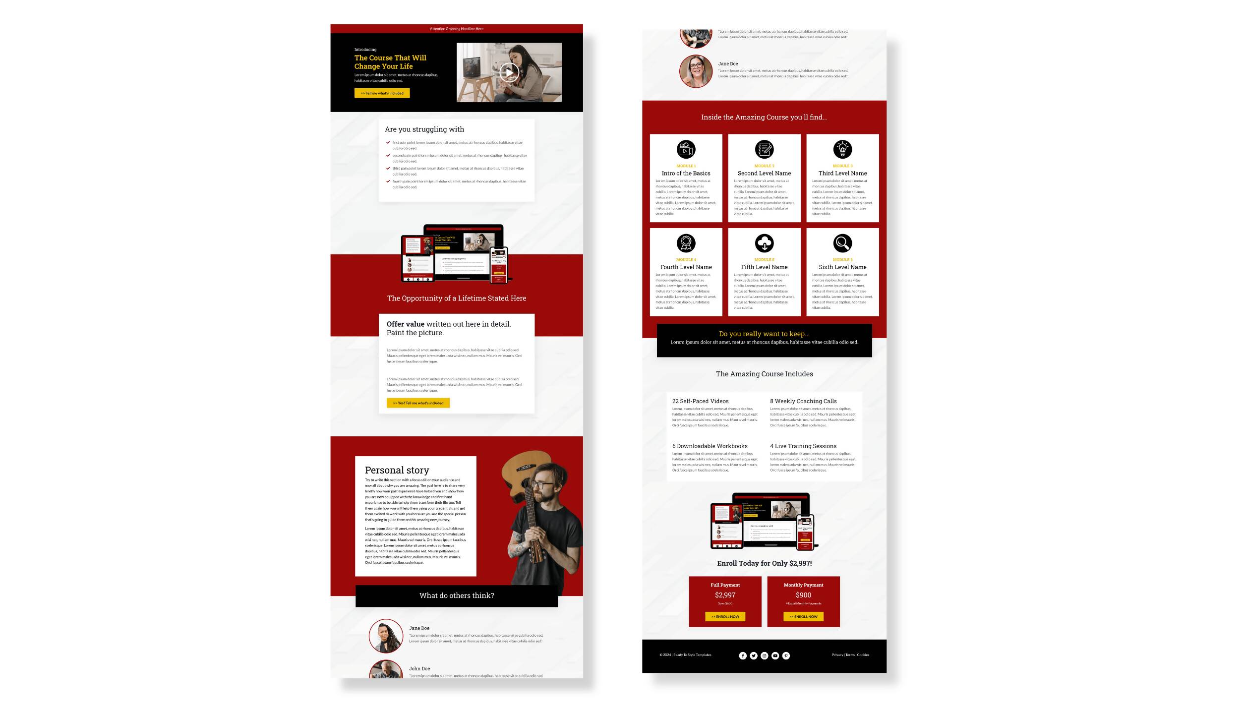 Short Form Template Graphics Alpha Short Form Sales Page – Kajabi Templates